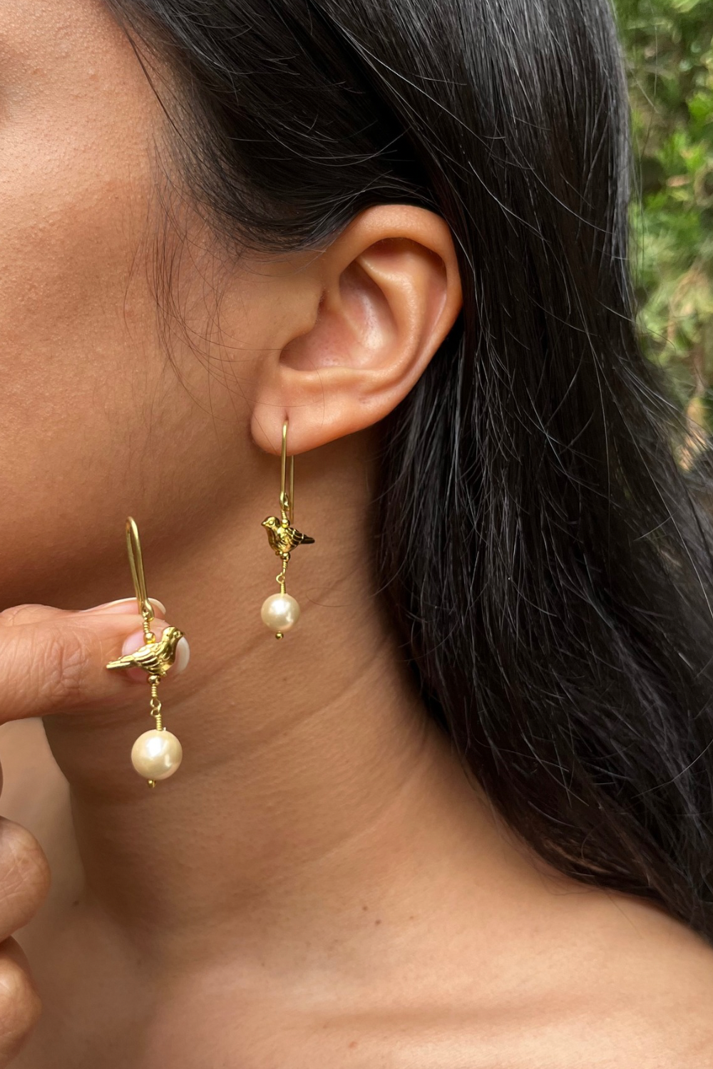 CHIRP BIRD GOLD NECKLACE WITH EARRINGS