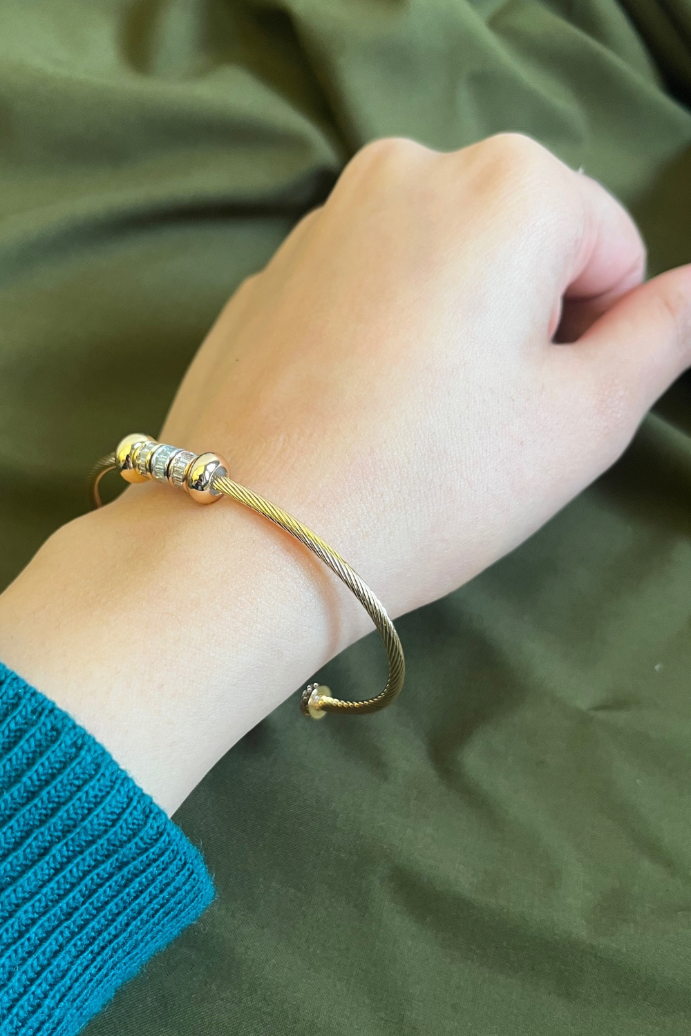 GOLD-ROSE-SILVER ADJUSTABLE CUFF