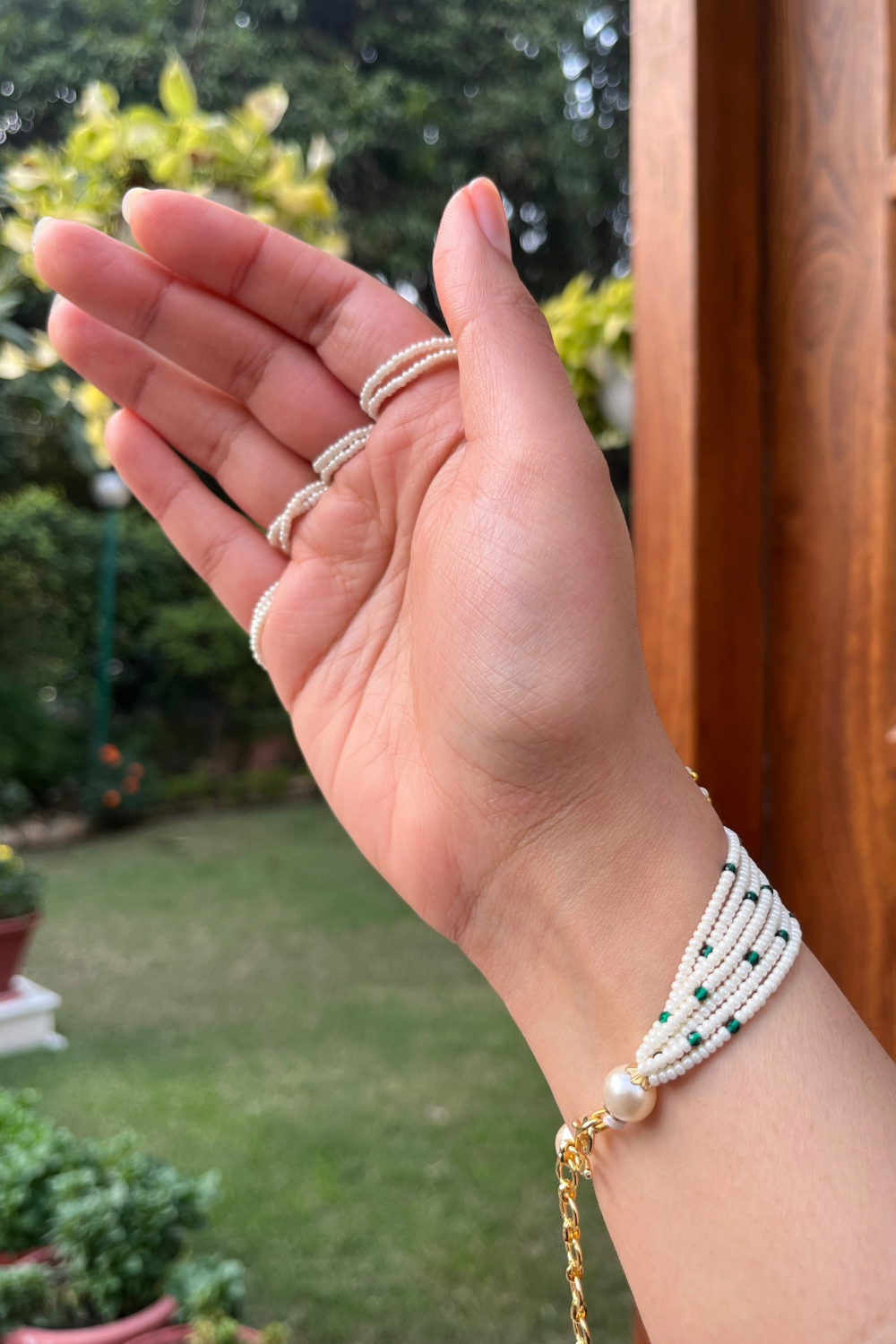 4 FINGERS POLKI HATHPHOOL- RIGHT HAND