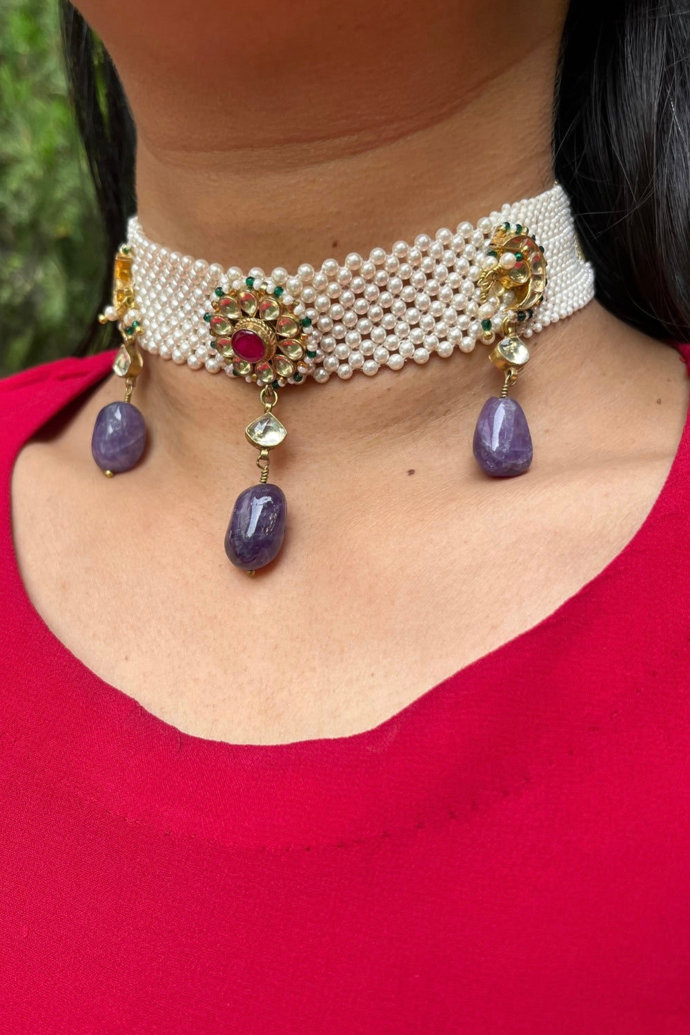 AMETHYST JAALI KUNDANKARI CHOKER