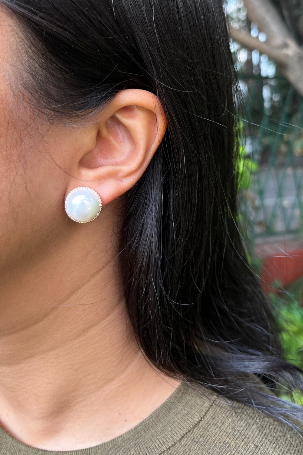ROSE GOLD PEARL CLIP ON STUDS