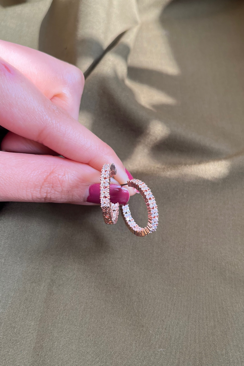 ROSE GOLD DIAMANTÉ HOOPS