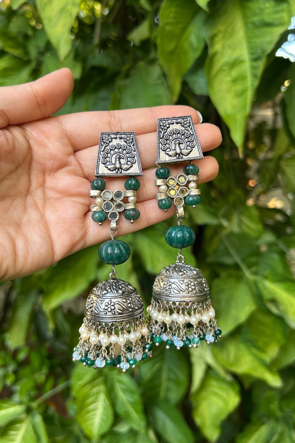 PEACOCK LONG JHUMKIS