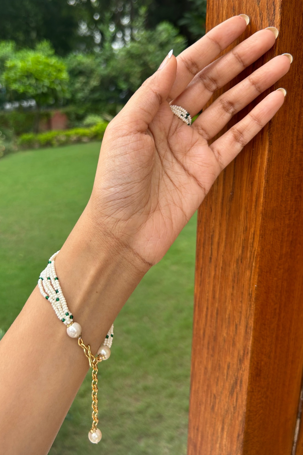 GOLD POLKI FISH HATHPHOOL- GREEN (SINGLE)