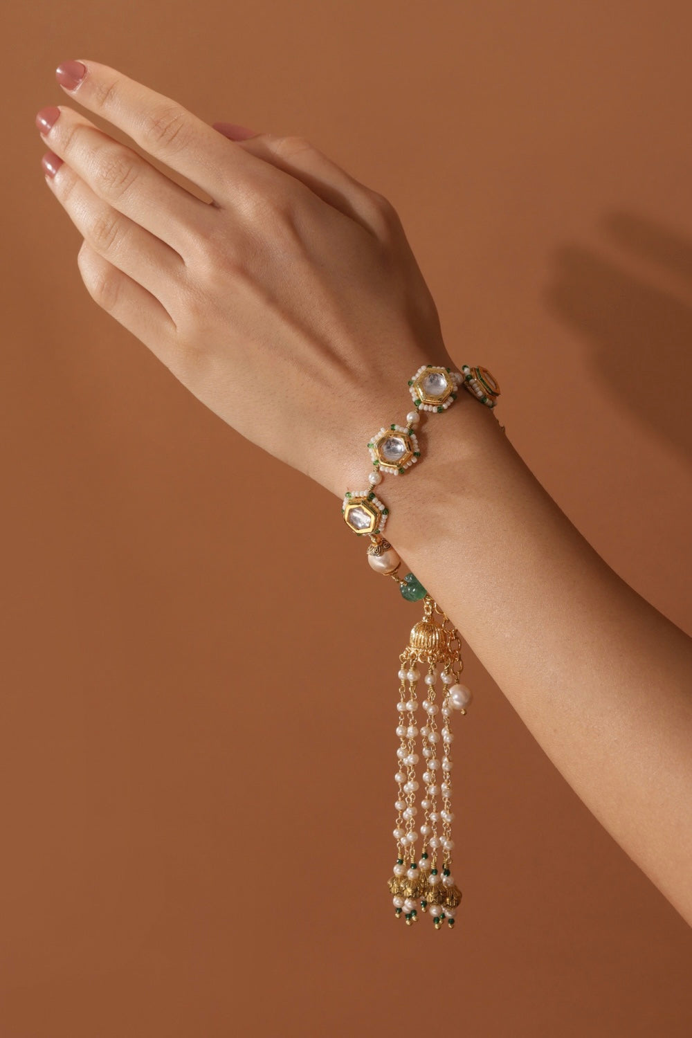 KUBERA TASSEL BRACELET- GREEN