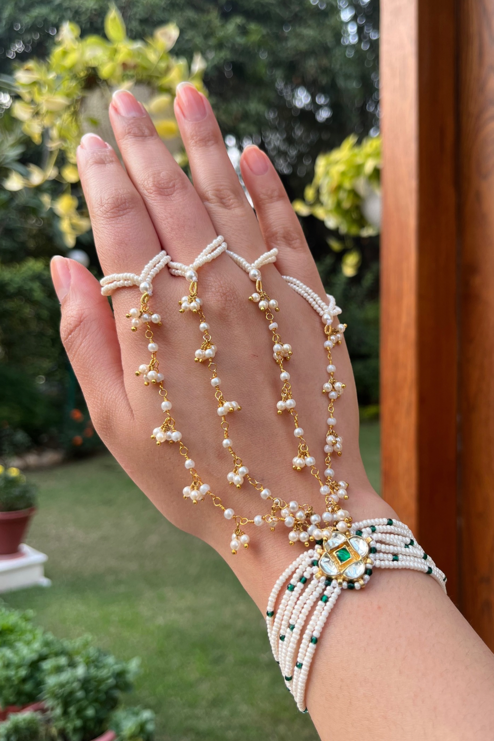 4 FINGERS POLKI HATHPHOOL- RIGHT HAND