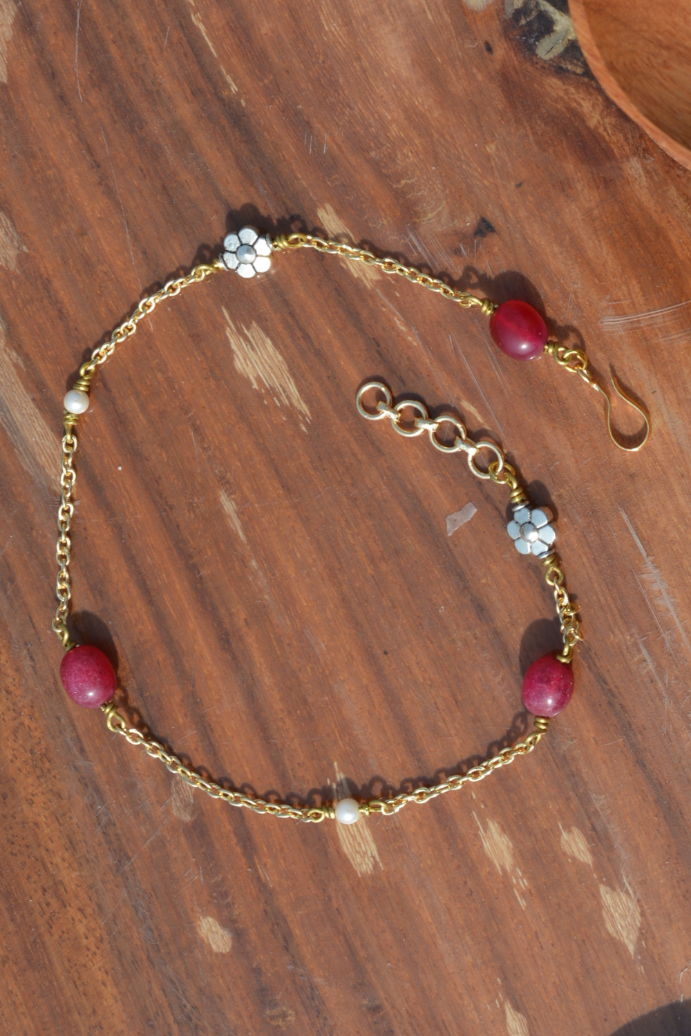 FLORAL RED ONYX (SINGLE) ANKLET