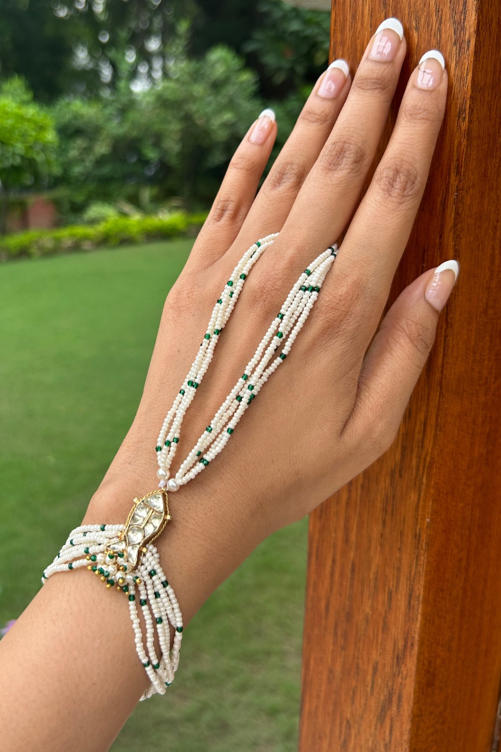GOLD POLKI FISH HATHPHOOL- GREEN (SINGLE)