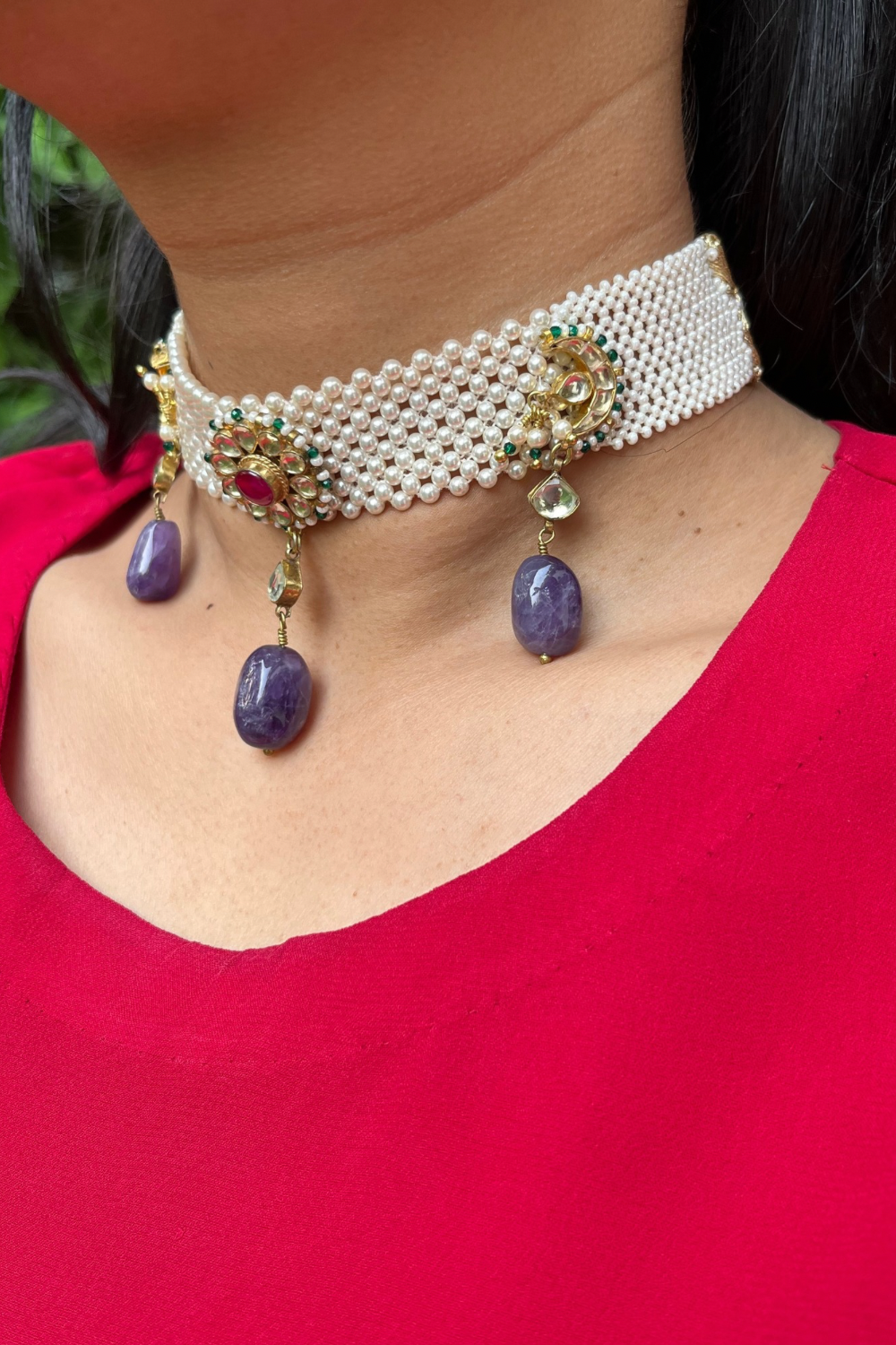 AMETHYST JAALI KUNDANKARI CHOKER