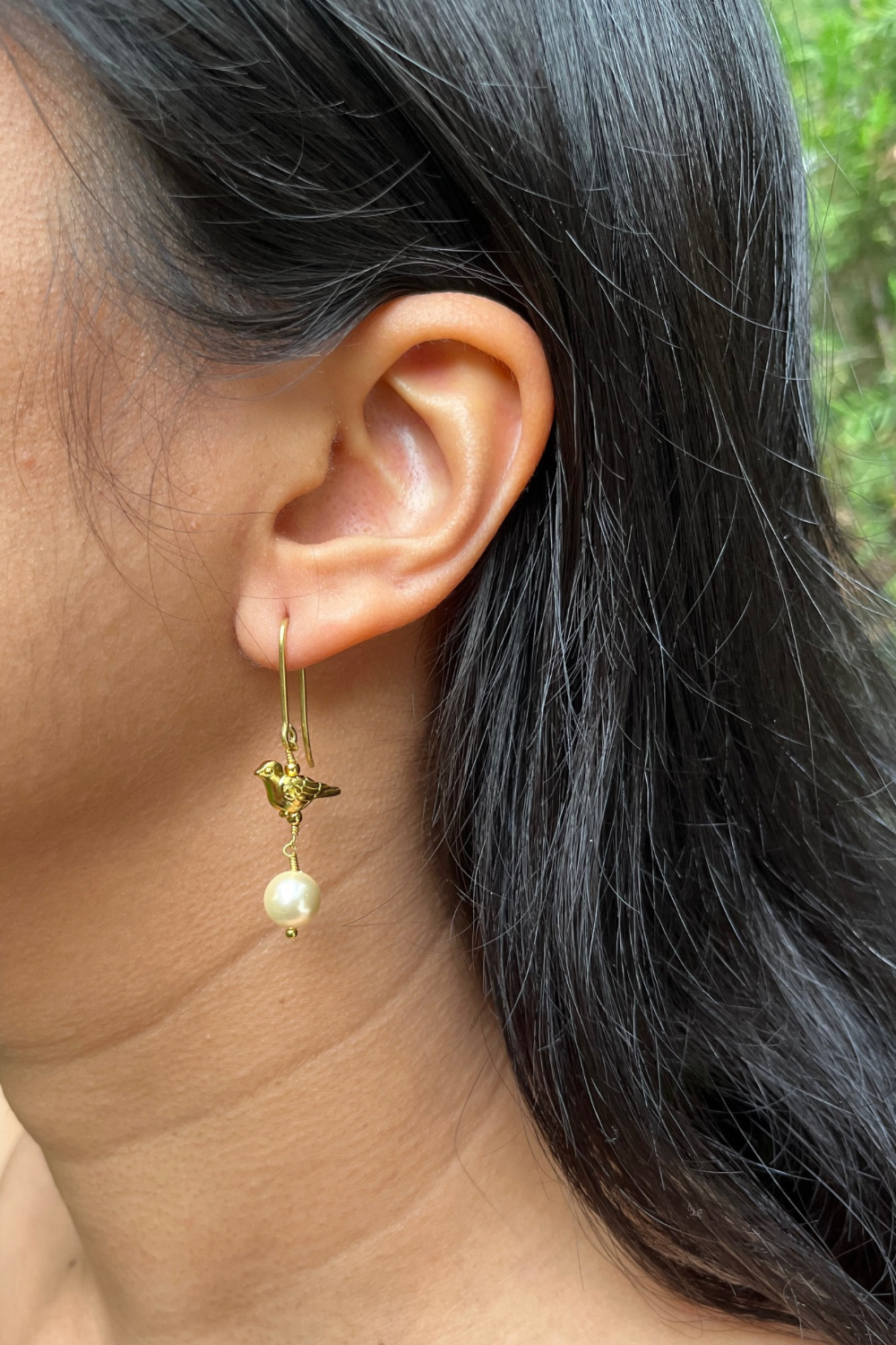CHIRP BIRD GOLD NECKLACE WITH EARRINGS
