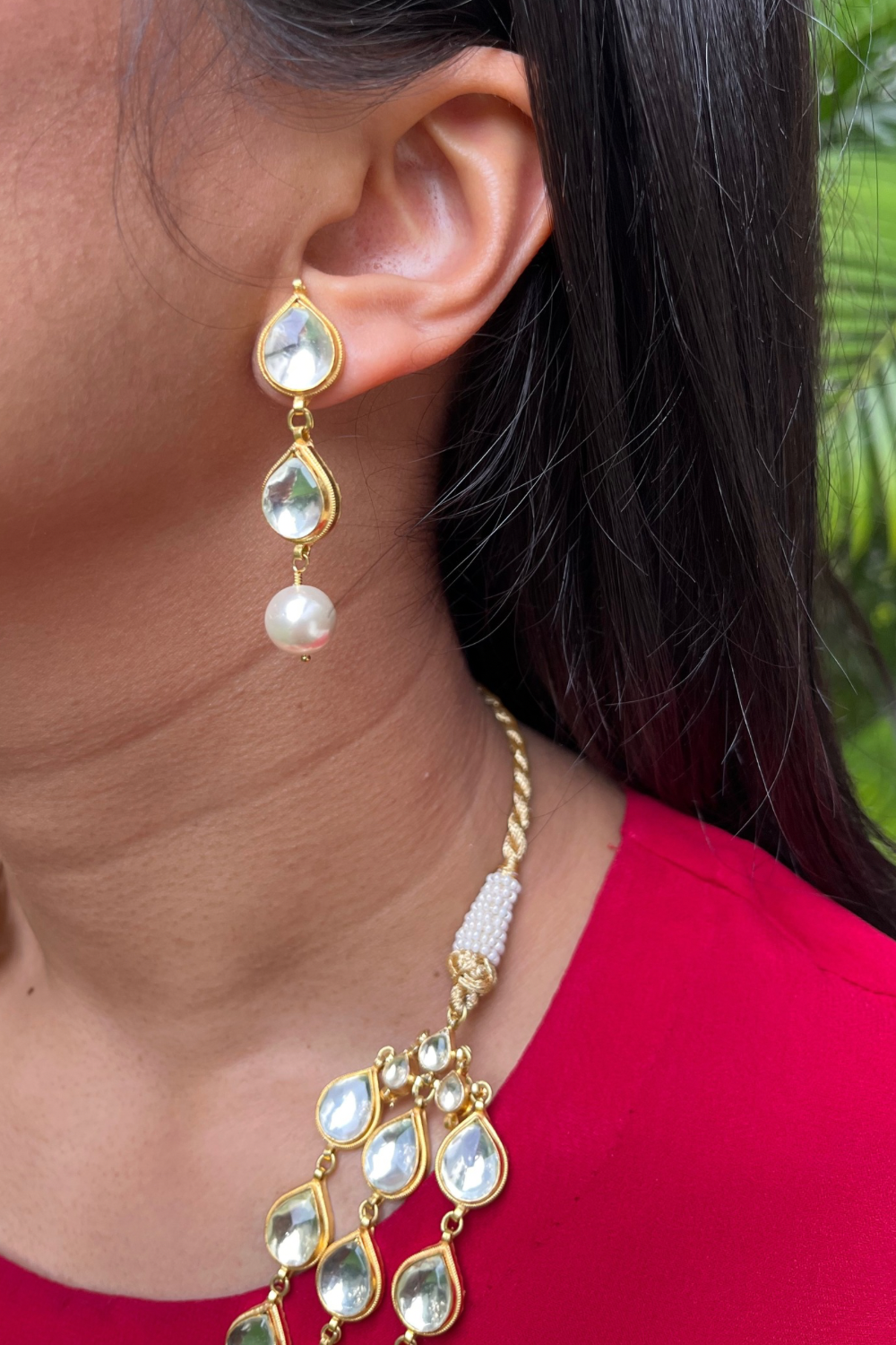 RAINDROPS KUNDAN NECKLACE SET