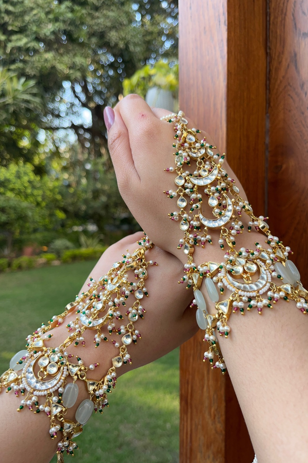 BRIDAL VERSATILE HATHPHOOL PAIR- PINK & GREEN