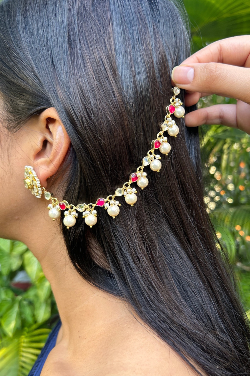 RED & WHITE POLKI KAANCHAIN PAIR