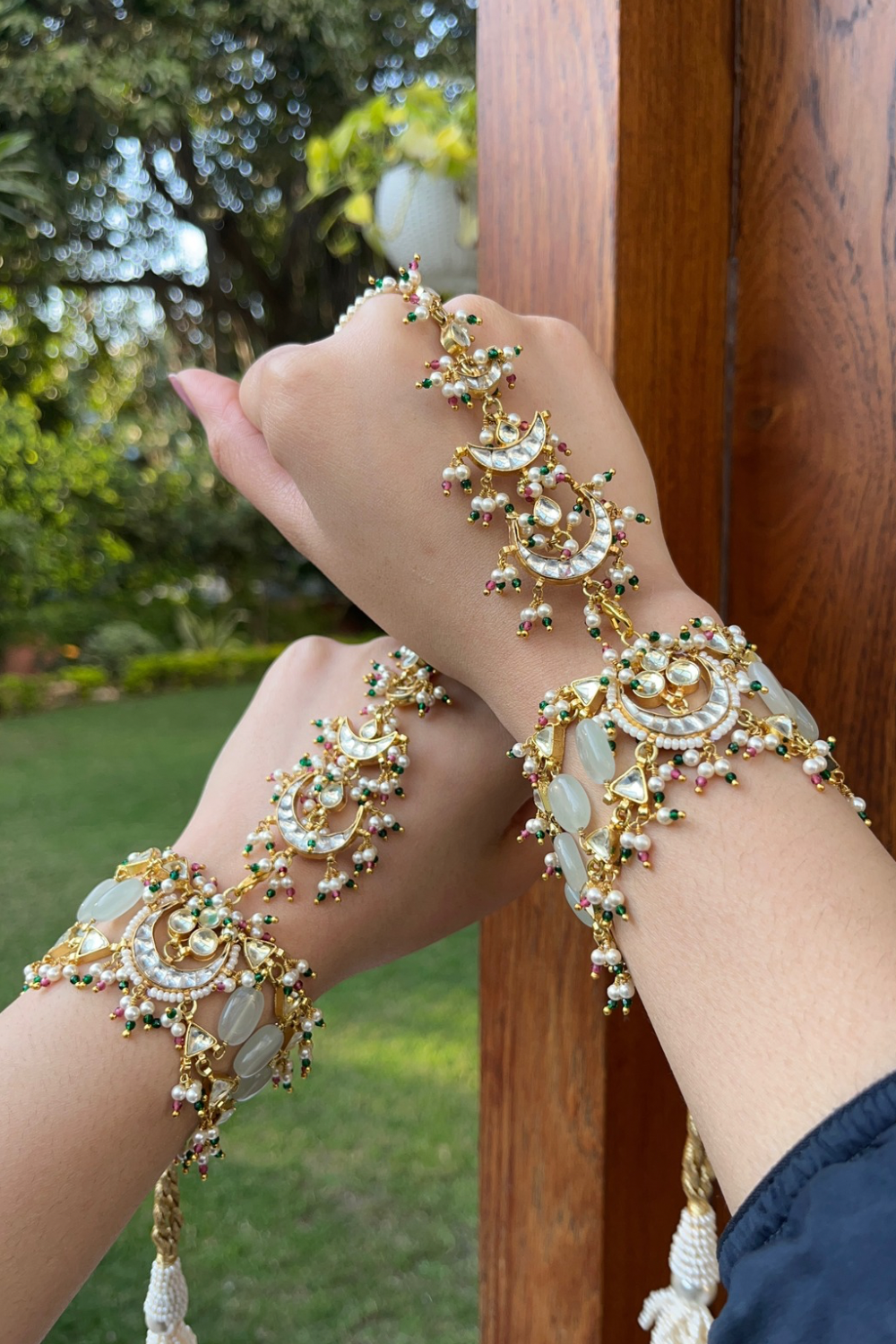 BRIDAL VERSATILE HATHPHOOL PAIR- PINK & GREEN