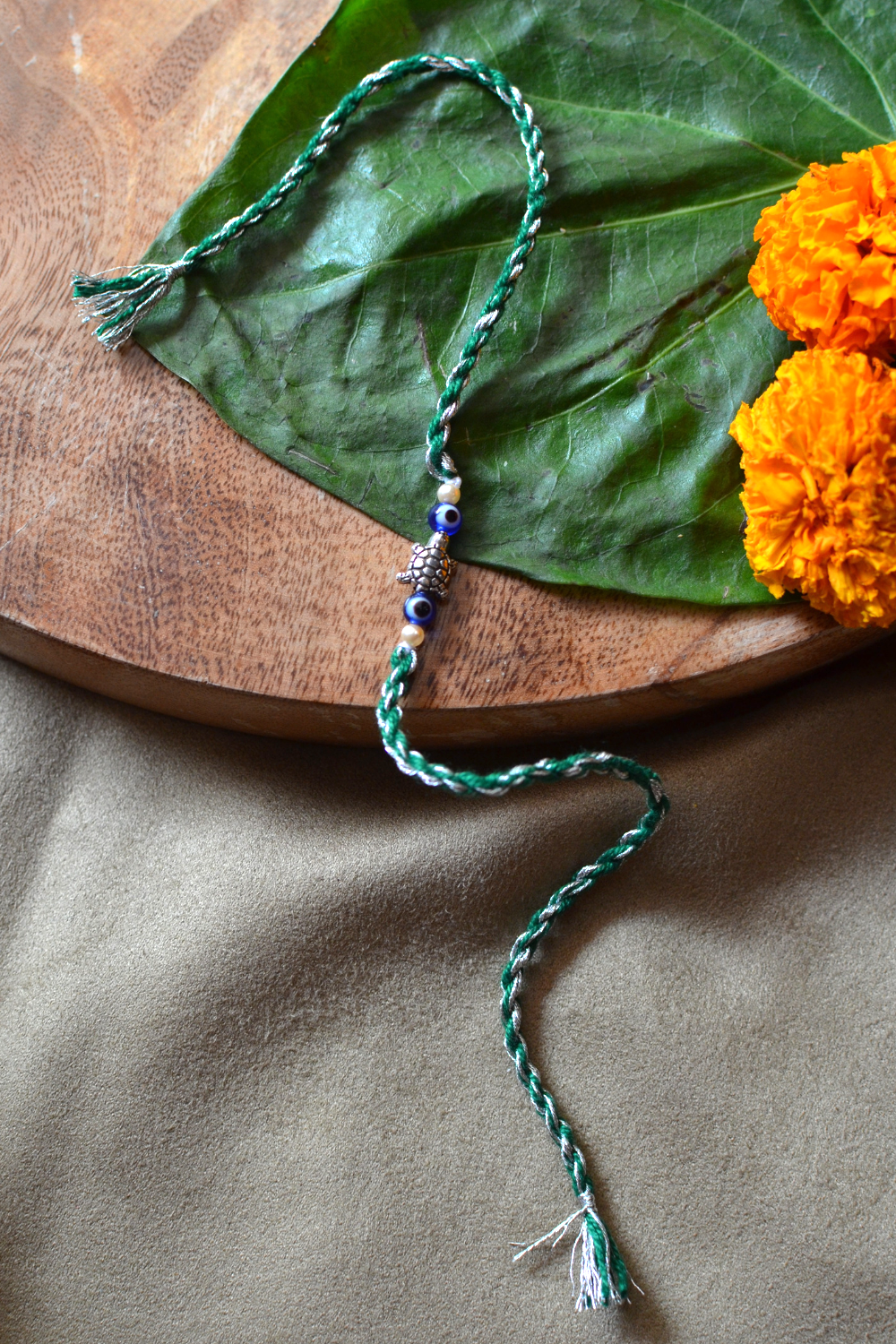 KIDS TORTOISE EVIL EYE RAKHI- 12 INCHES