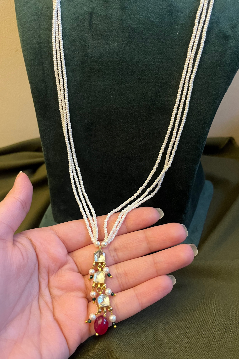 MILNI MALAS FOR BAARAT- RED LONG PENDANT