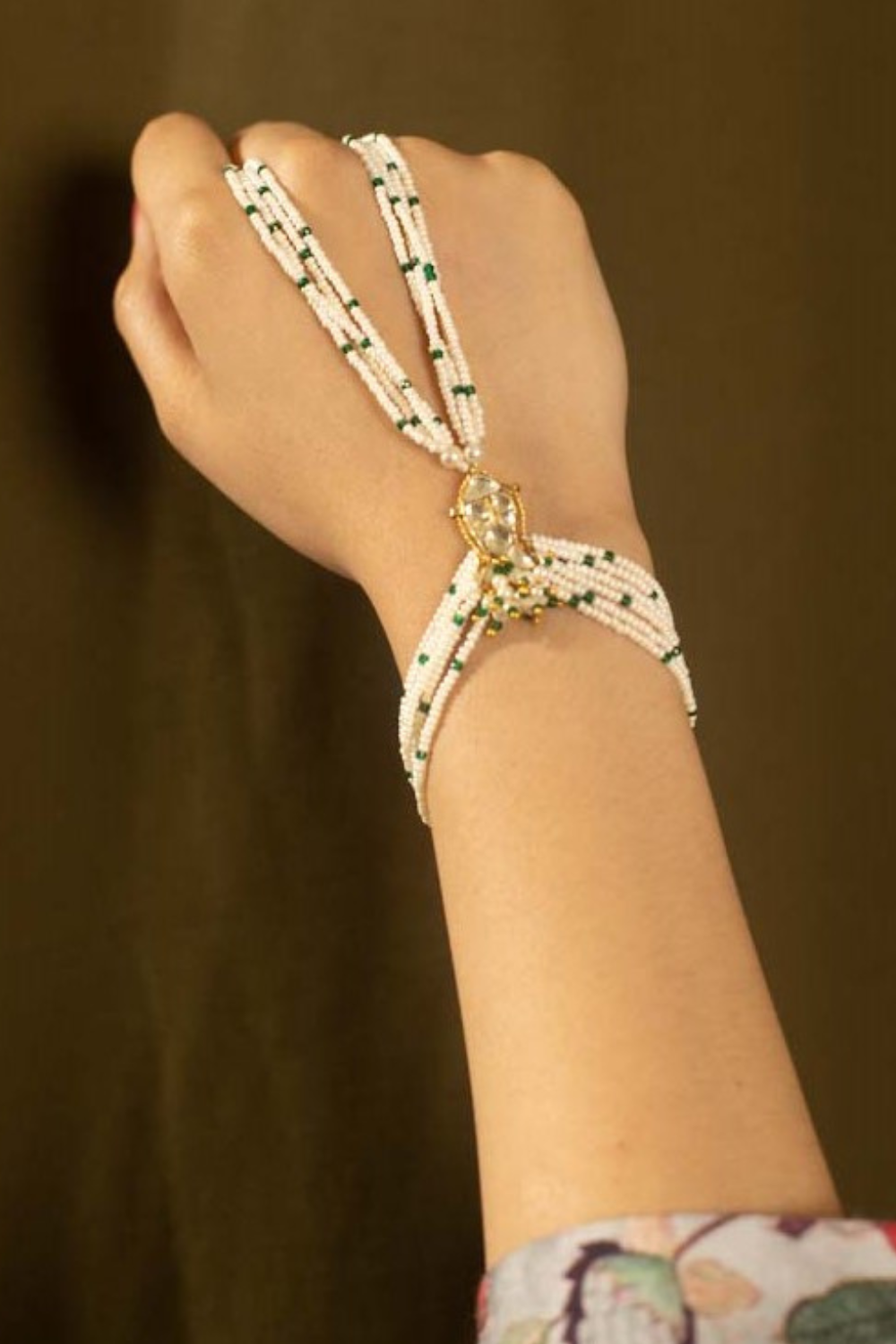 GOLD POLKI FISH HATHPHOOL- GREEN (SINGLE)