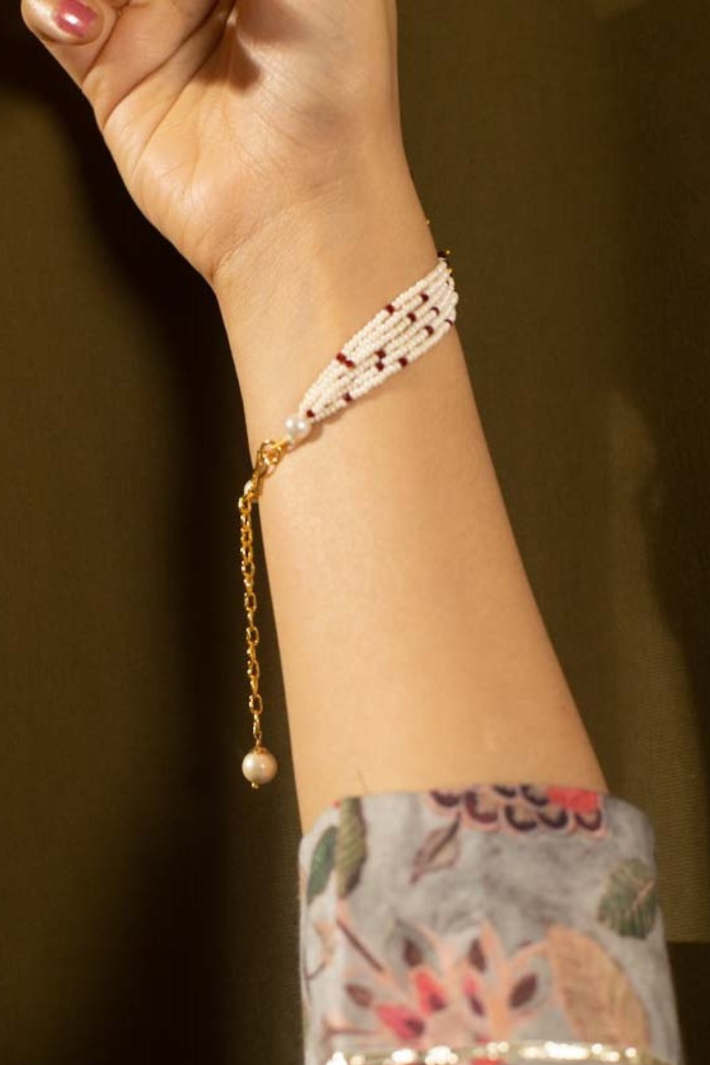 FLOWER KUNDAN MAROON HATHPHOOL (SINGLE)