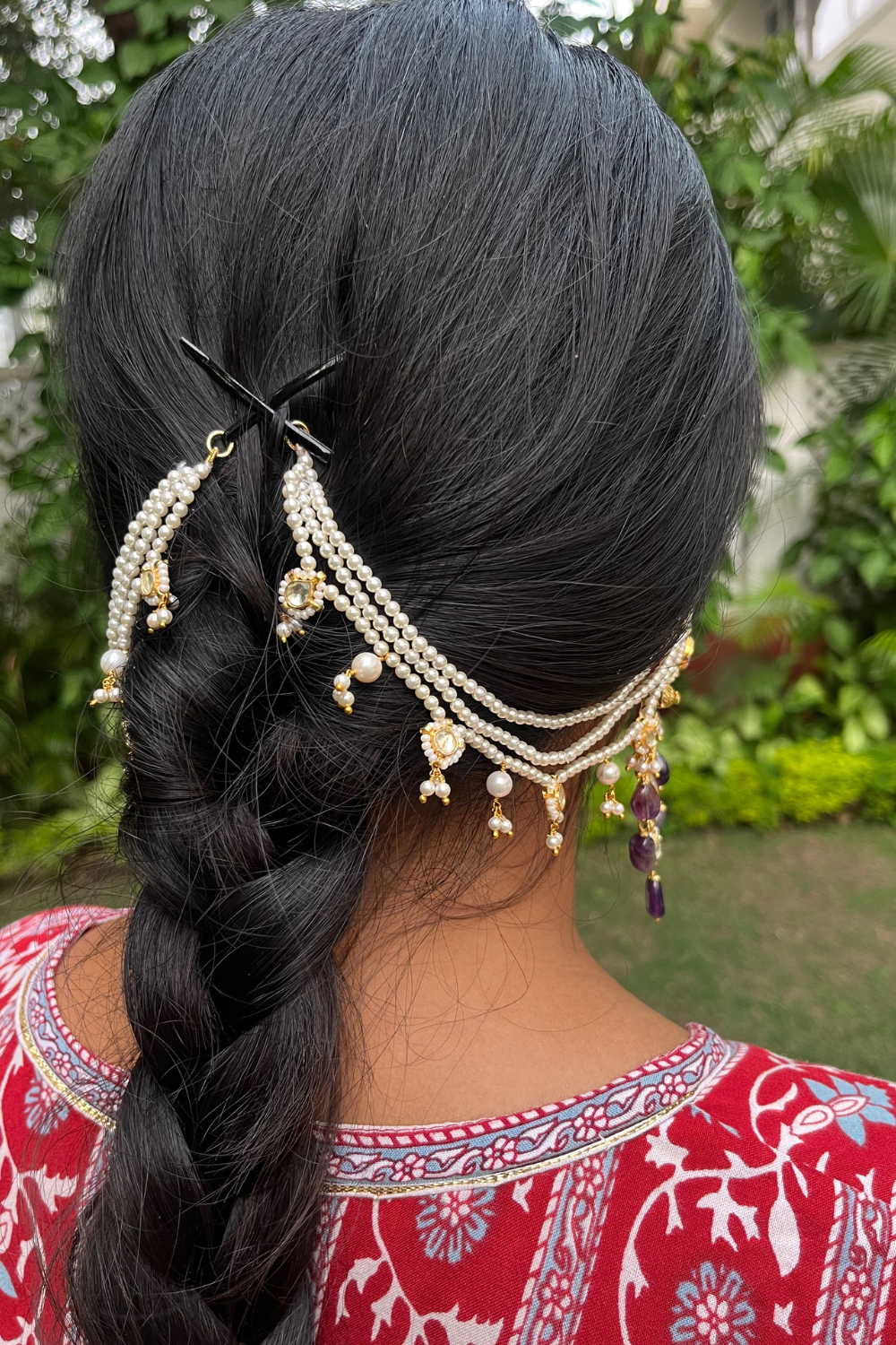 AMETHYST KUNDANKARI KAANCHAIN EARRINGS