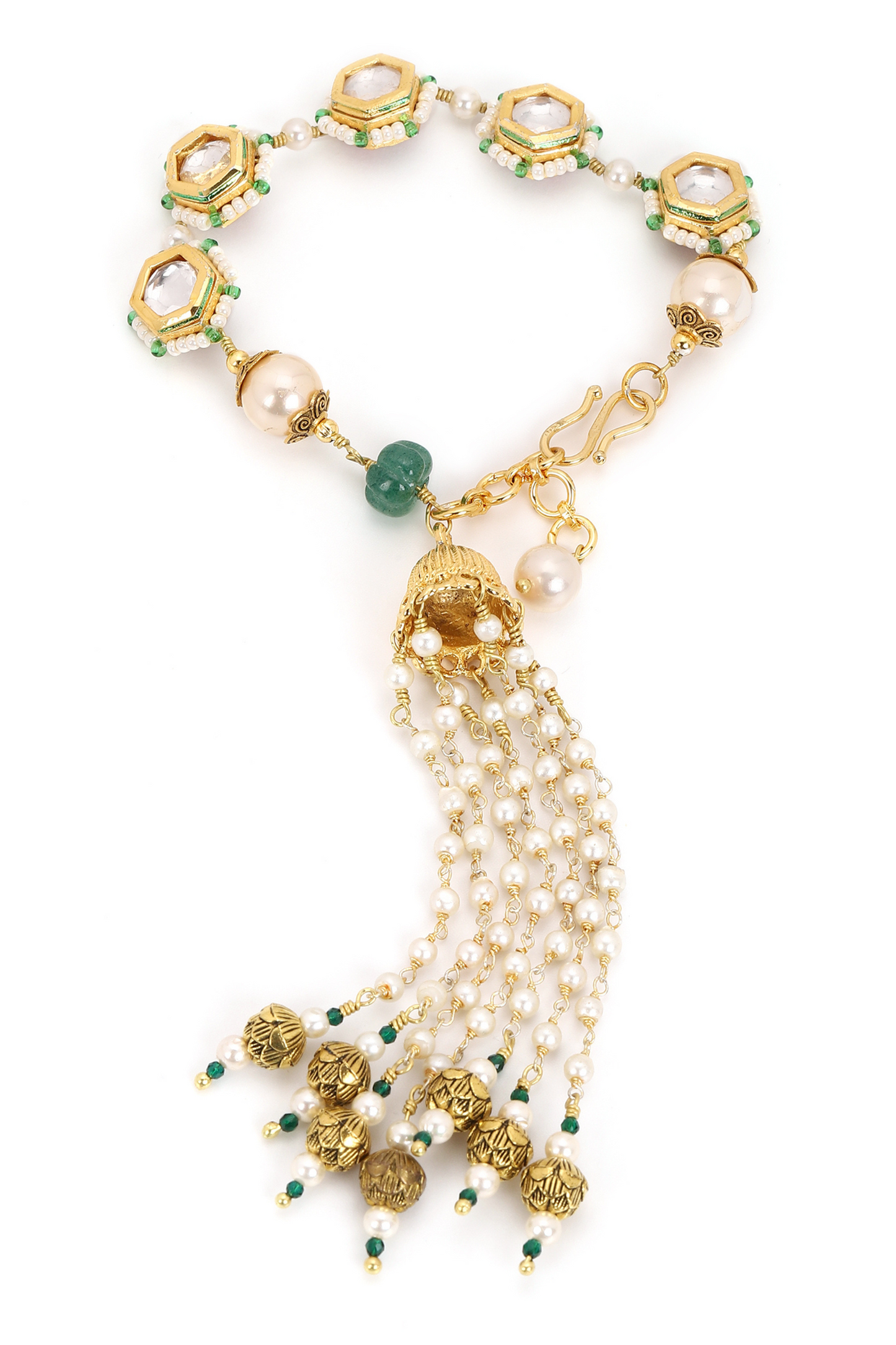 KUBERA TASSEL BRACELET- GREEN