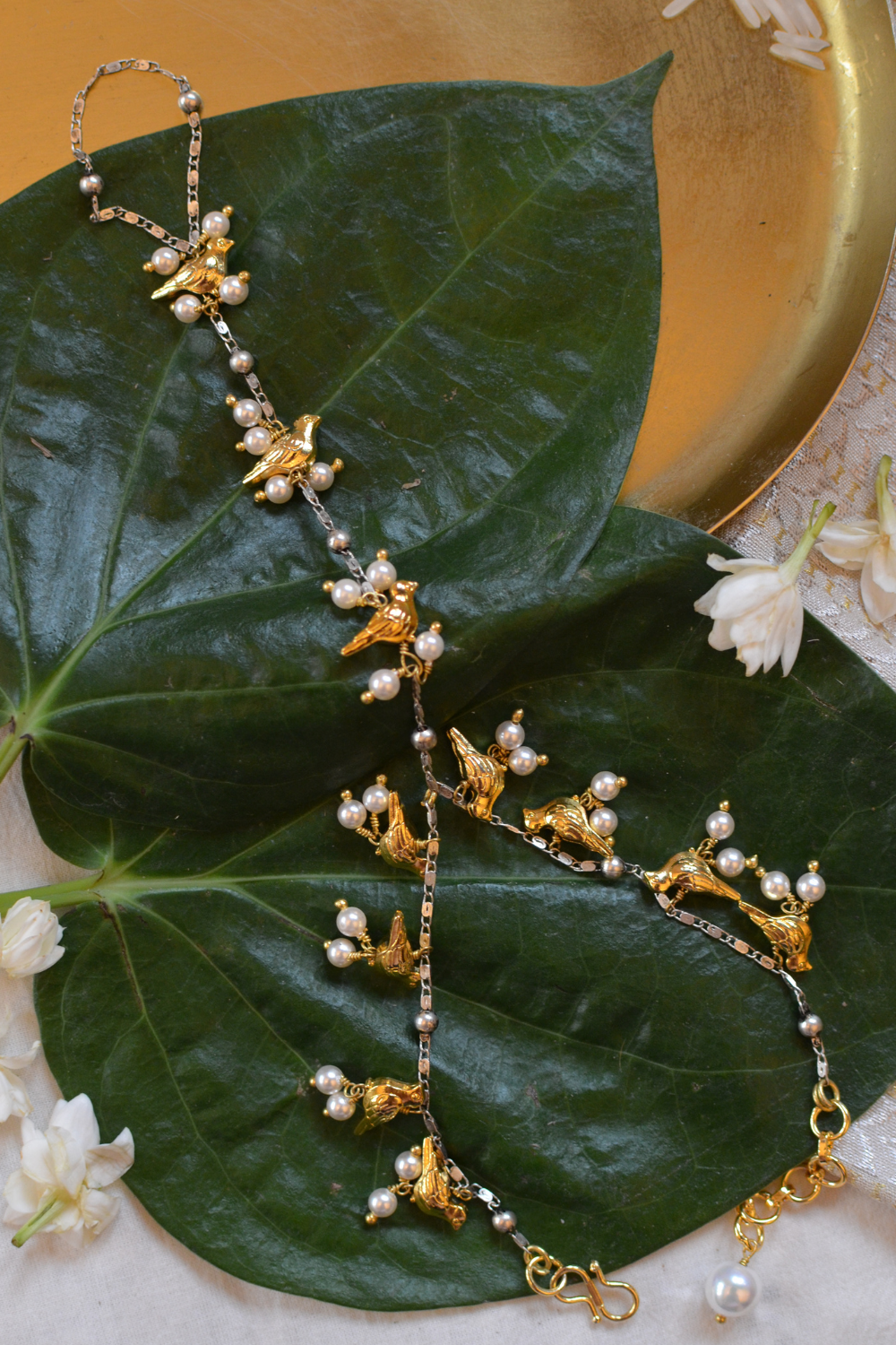 GOLD BIRD SILVER CHAIN HATHPHOOL (SINGLE)
