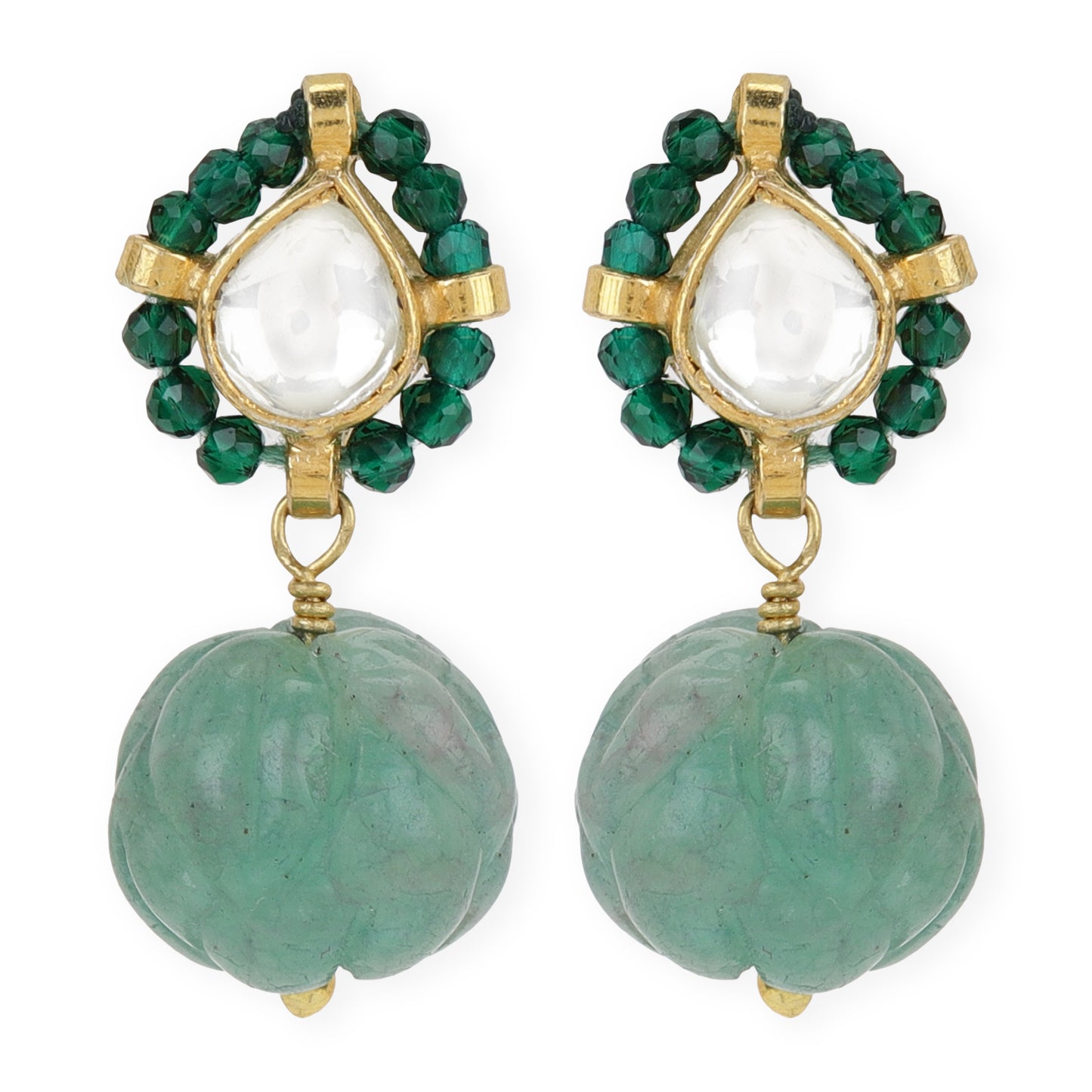 CHEED JAALI CHOKER/BRACELET SET - GREEN & BLUE