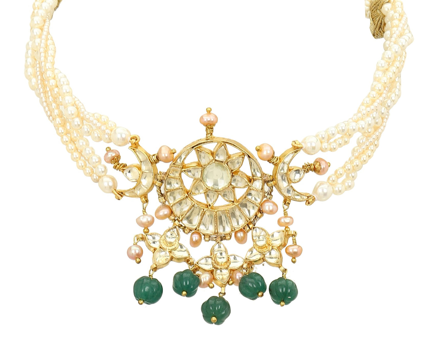 CHANDRANI CHOKER & STUDS - EMERALD GREEN