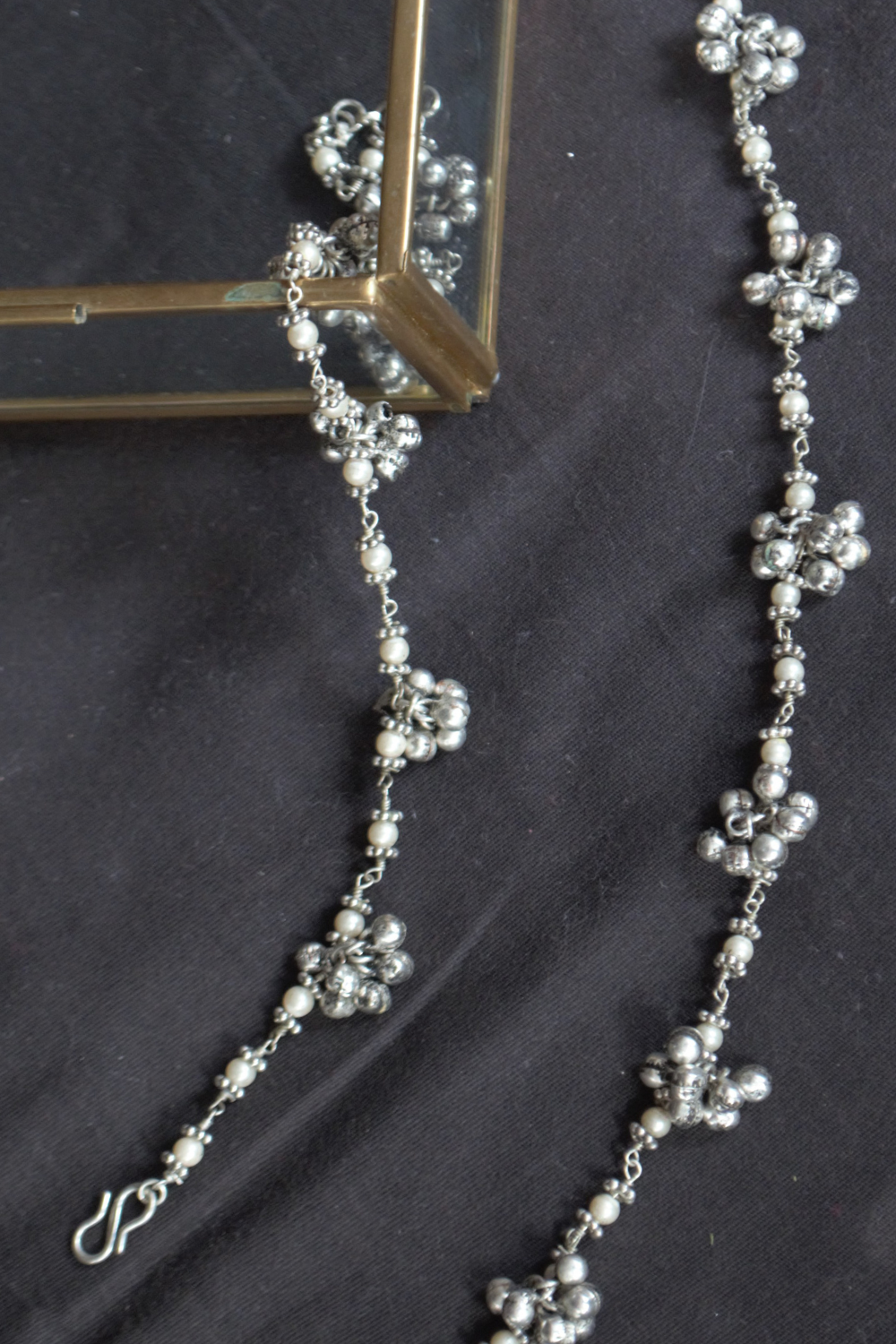 PEARL CLUSTER GHUNGROO ANKLETS (PAIR)