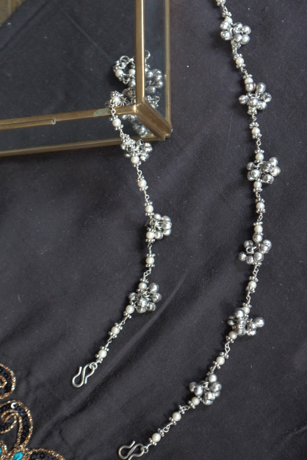 PEARL CLUSTER GHUNGROO ANKLETS (PAIR)