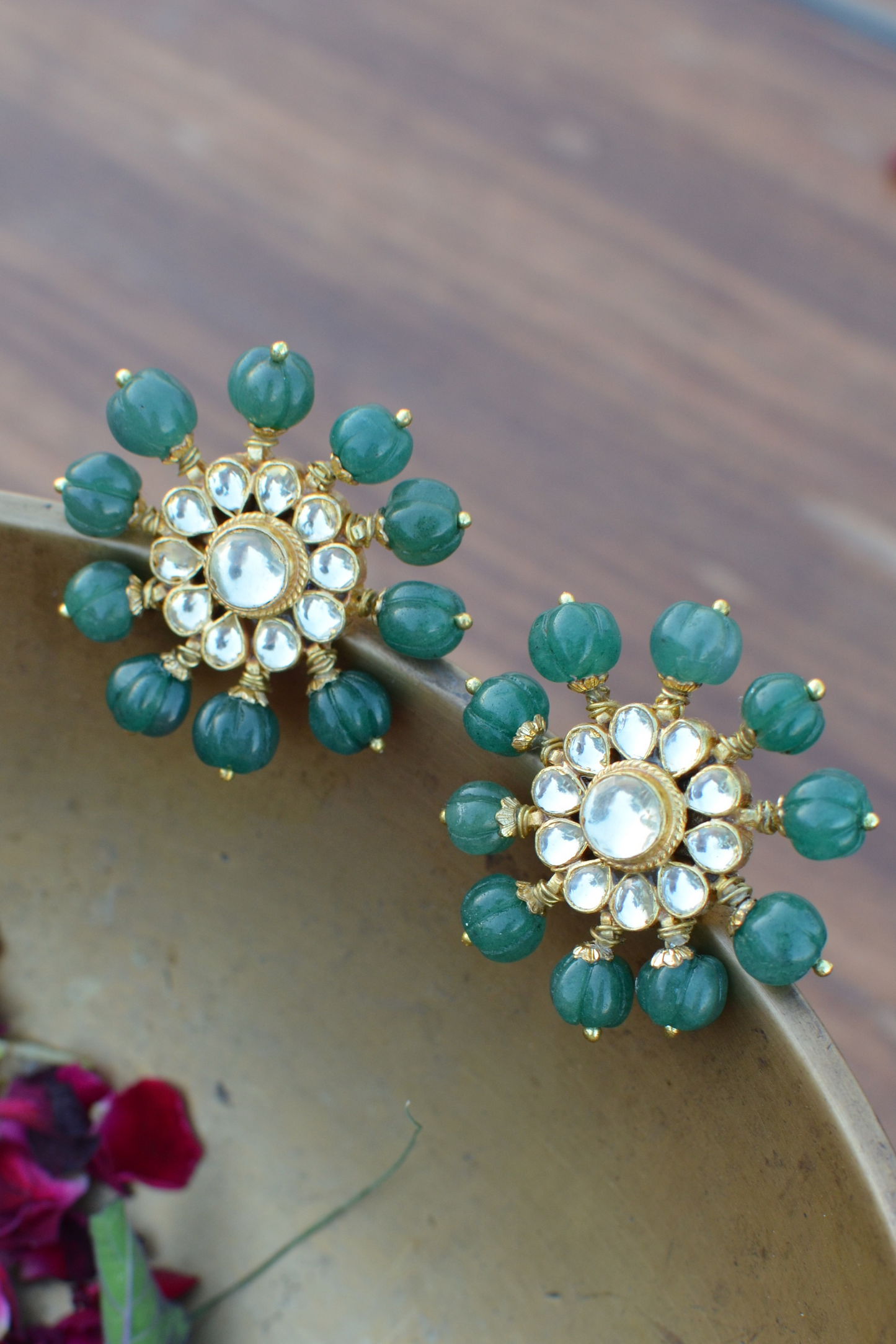 CHANDRANI CHOKER & EARRINGS- EMERALD GREEN