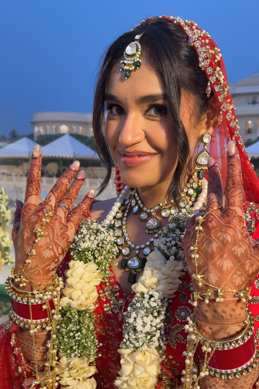 HEER BRIDE- GOLD BIRD CHAIN HATHPHOOL (PAIR)