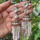 DIAMANTÉ PEARL TASSEL JHUMKIS