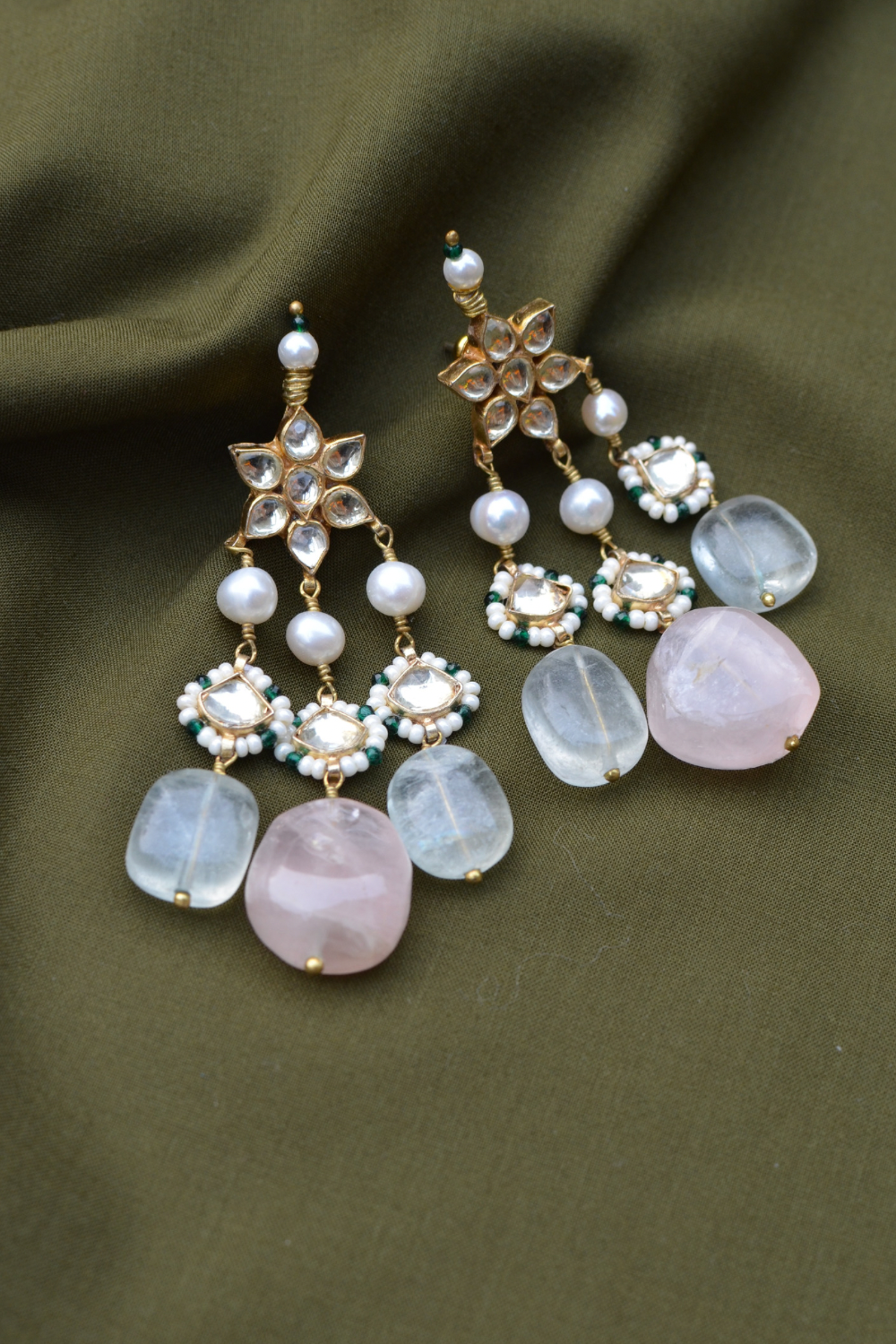 ROSE QUARTZ DANGLERS