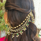WHITE GREEN POLKI BRIDAL KAANCHAIN PAIR (only kaanchain)