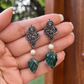 GREEN CARVED STONES FIGURE TOPS