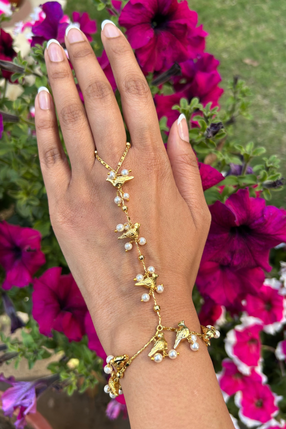Chain Hathphool GOLD BIRD CHAIN HATHPHOOL (PAIR) – Heer House Of Jewellery