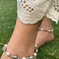 CARVED BEADS PEARL ANKLETS (PAIR)