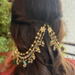 WHITE GREEN POLKI BRIDAL KAANCHAIN PAIR (only kaanchain)