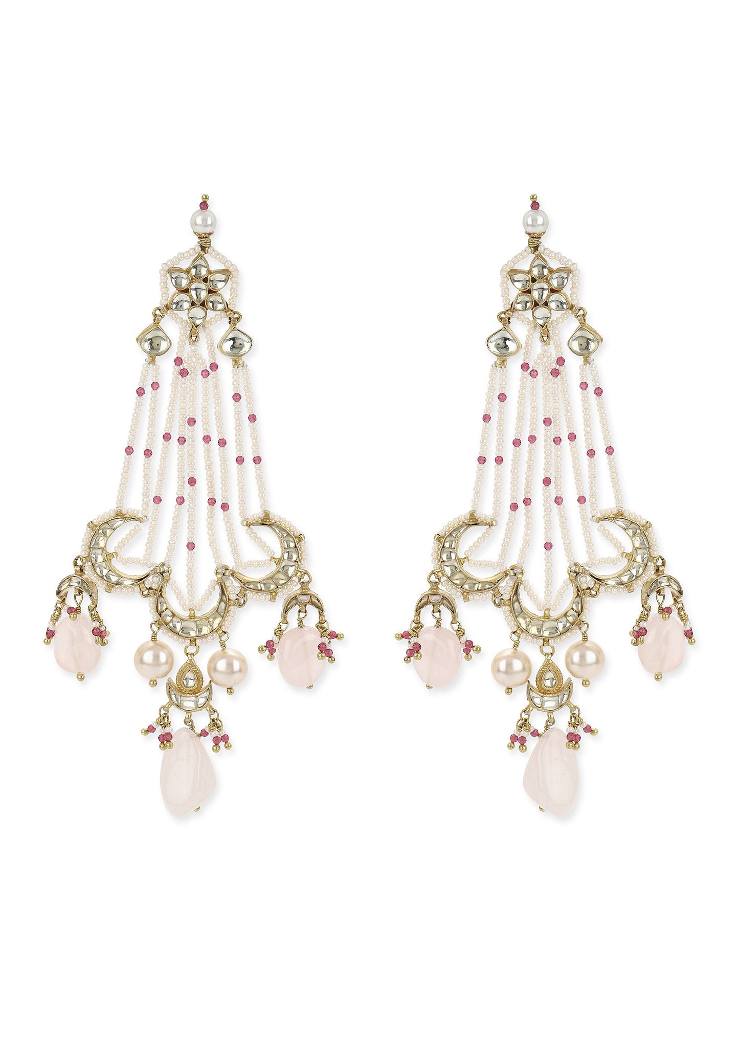 CHANDRIKA JHOOMAR EARRINGS- PINK