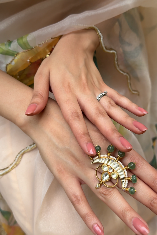 CRESCENT POLKI RING