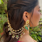 WHITE GREEN POLKI BRIDAL KAANCHAIN PAIR (only kaanchain)