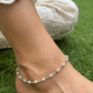 SILVER PEARL CHAIN GHUNGAROO ANKLETS (SINGLE ANKLE)