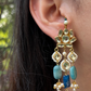 BLUE LOTUS MINI KUNDAN EARRINGS