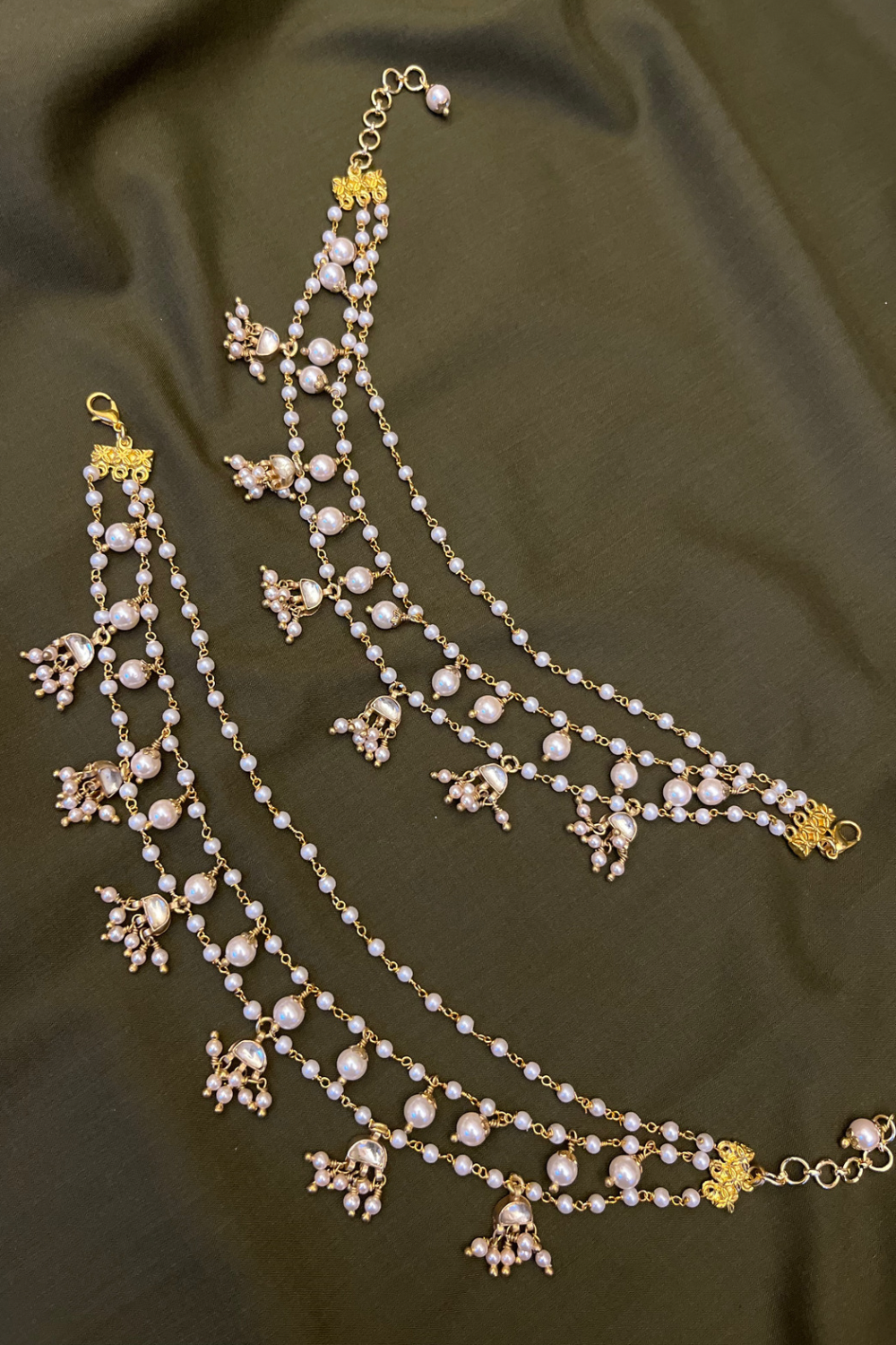 KUNDAN MOTI CHAIN PAYAL PAIR