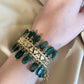 EMERALD GREEN ONYX ASYMMETRICAL BRACELET