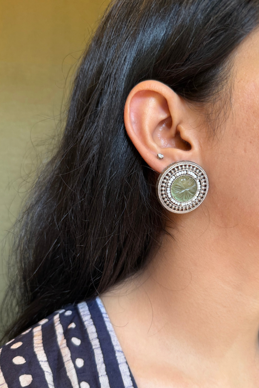 MINT GREEN OXIDISED STUDS