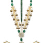 MEENAKSHI DUTT- ORNATE NECKLACE PHULKARI PENDANT SET - GREEN