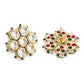 MEENAKSHI DUTT- ORNATE NECKLACE PHULKARI PENDANT SET - GREEN