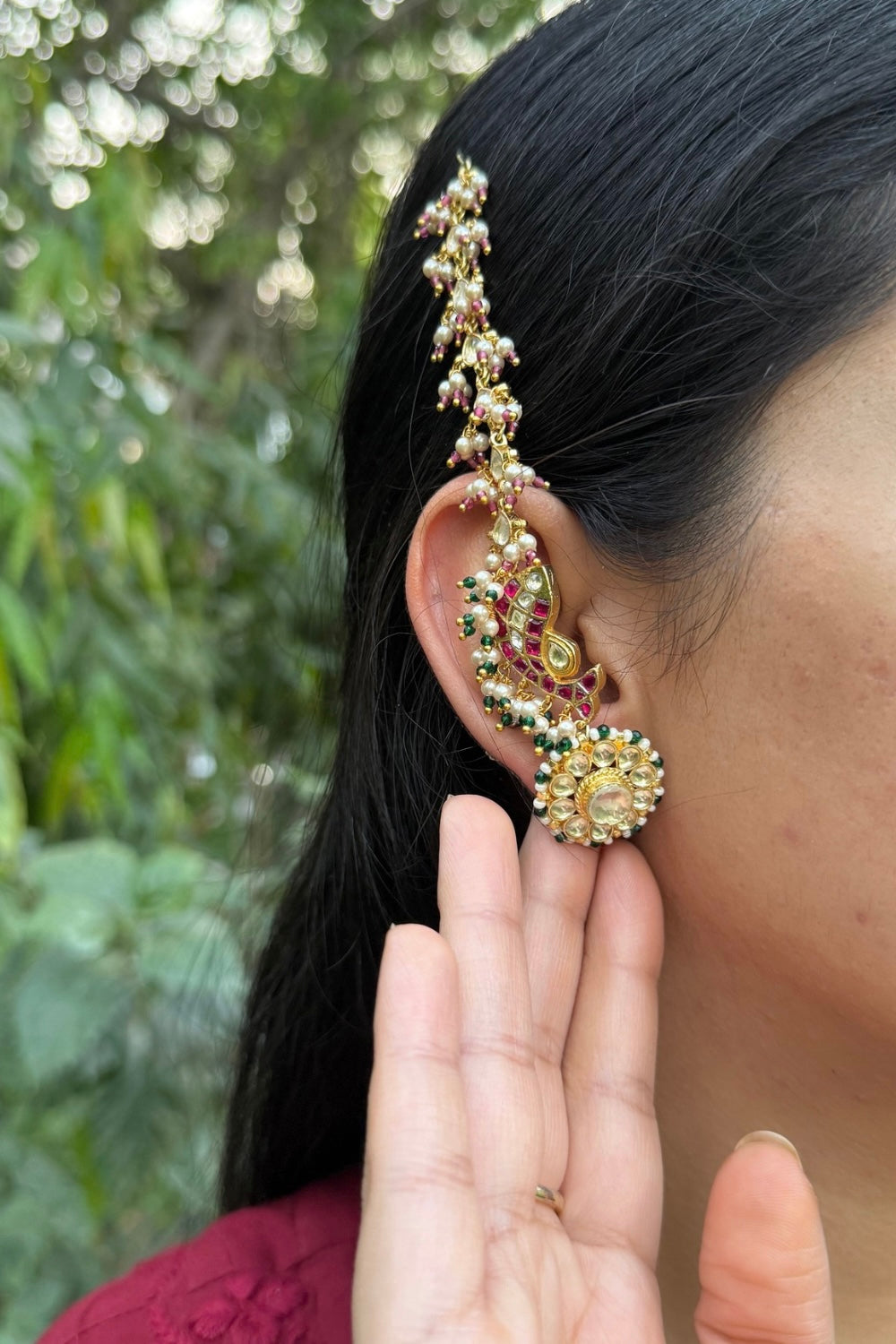 PINK FISH DETACHABLE KAANCHAIN WITH STUDS