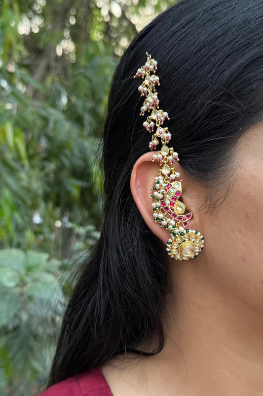 PINK FISH DETACHABLE KAANCHAIN WITH STUDS